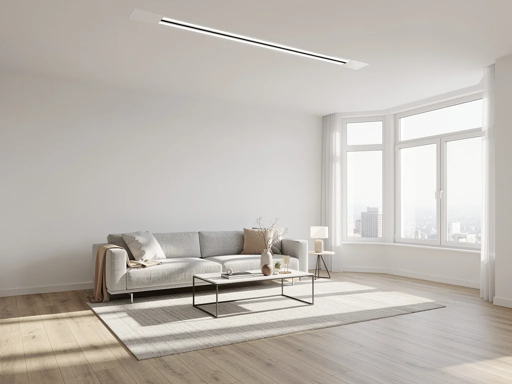 Climatisation gainable : grille de diffusion encastrée au plafond